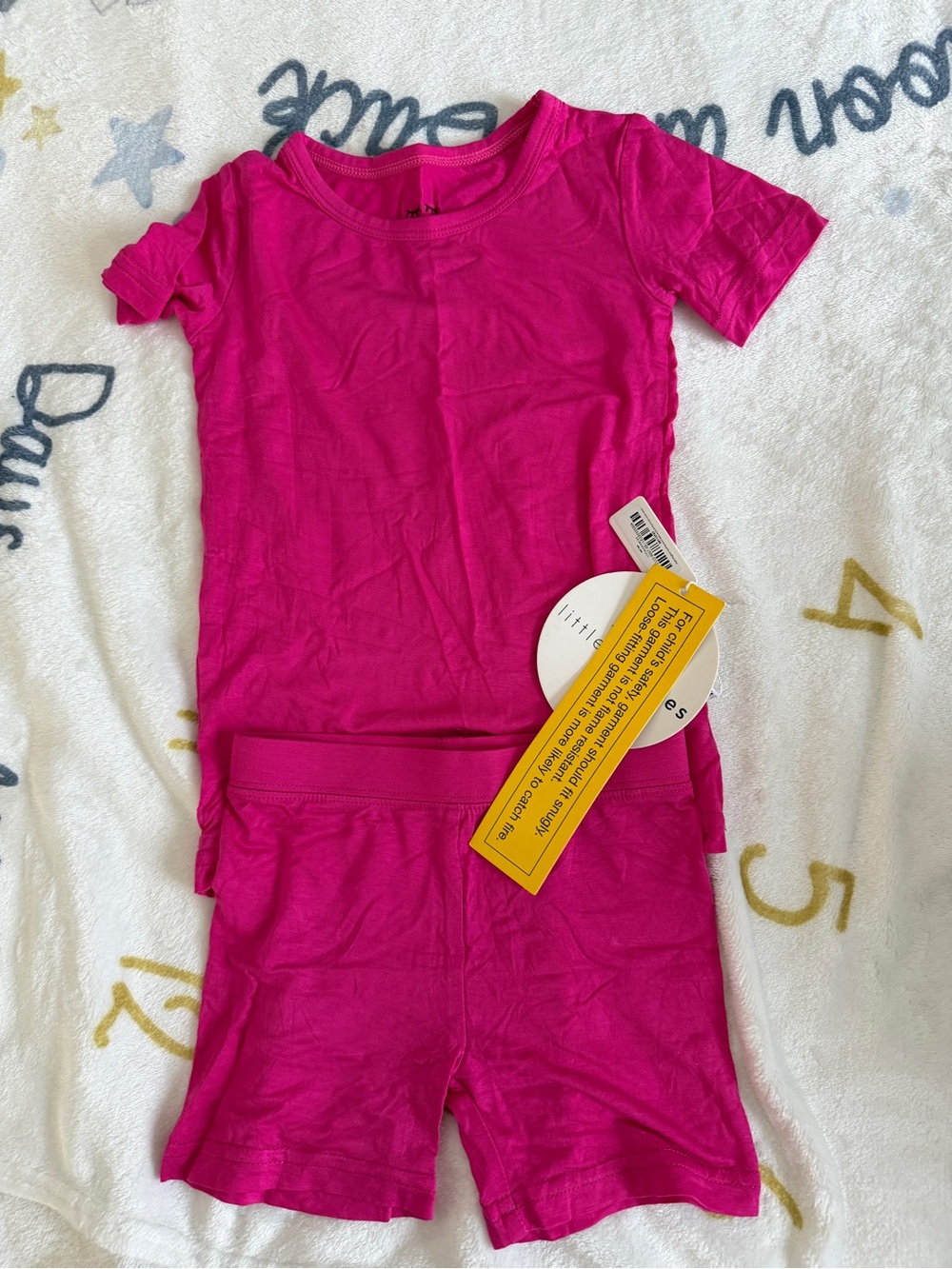 NWT Little sleepies bamboo set - rose red 18-24 short sleeve set